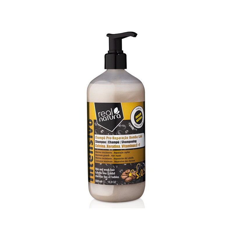 Real Natura Pro-Cor Reparaçao Bomba Café Shampooing Sans Sel (500ml)